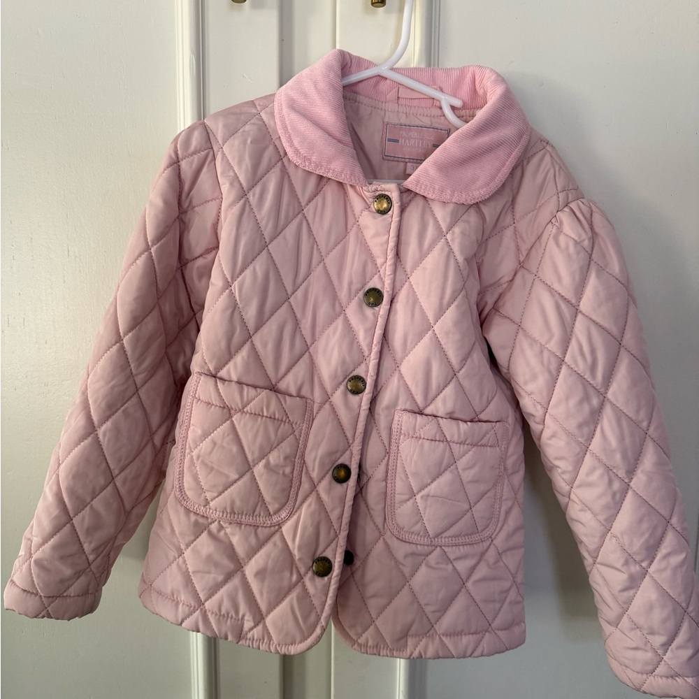 Hartley pink quilted jacket girls size 3